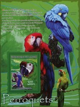 Parrots Stamp Bird John James Audubon Ara Severa Ara Rubrogenys  S/S MNH - $14.88