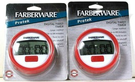 2 Count Farberware Protek Program To 99 Min Large Read Out Digital Twist Timer