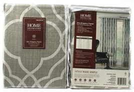 2 Home Decorators Collection Gray Garden Gate Back Tab Grommet 84" Drapery Panel