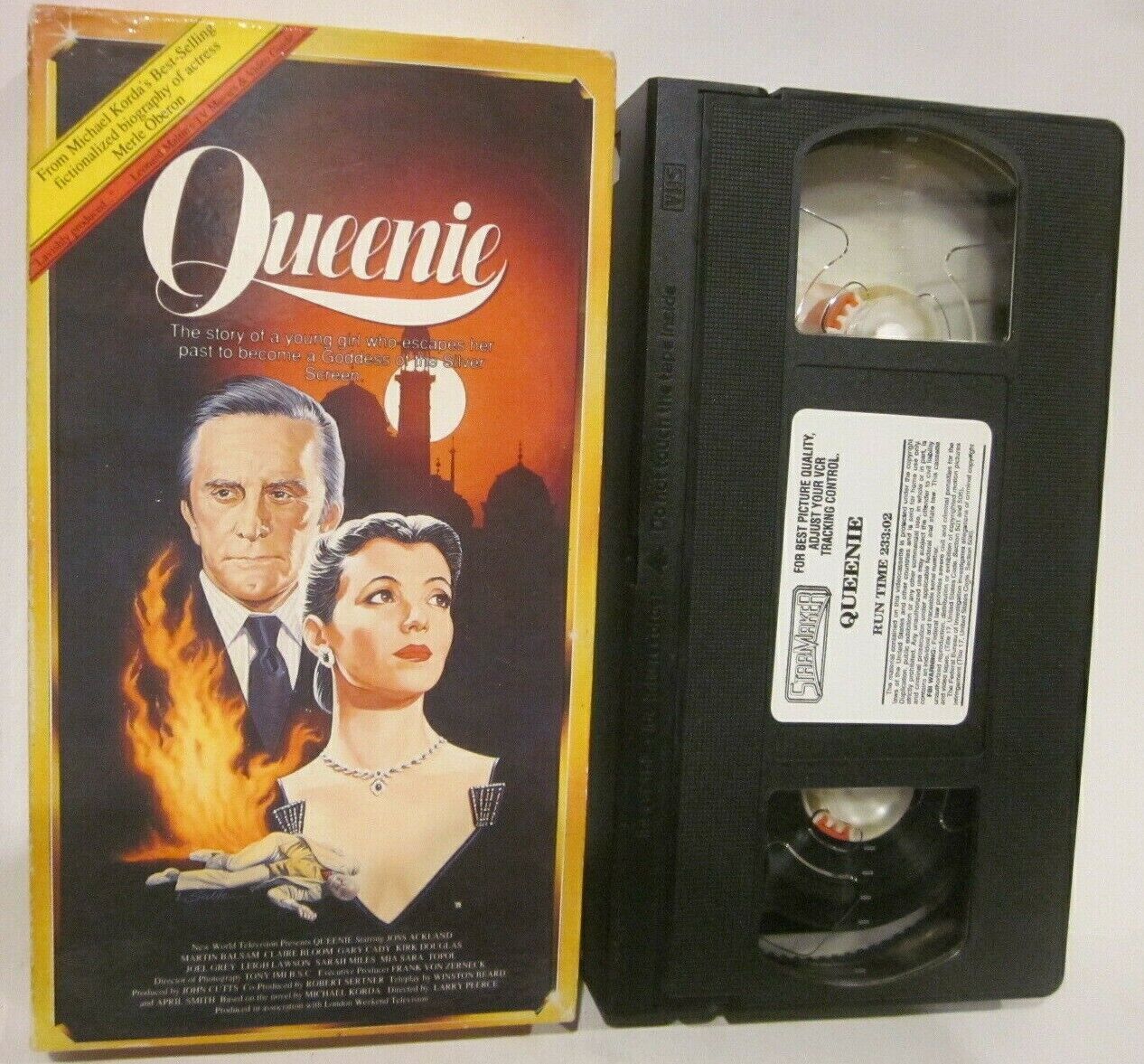 Queenie VHS Tape Romance Miniseries Mia Sara Kirk Douglas Starmaker EP ...