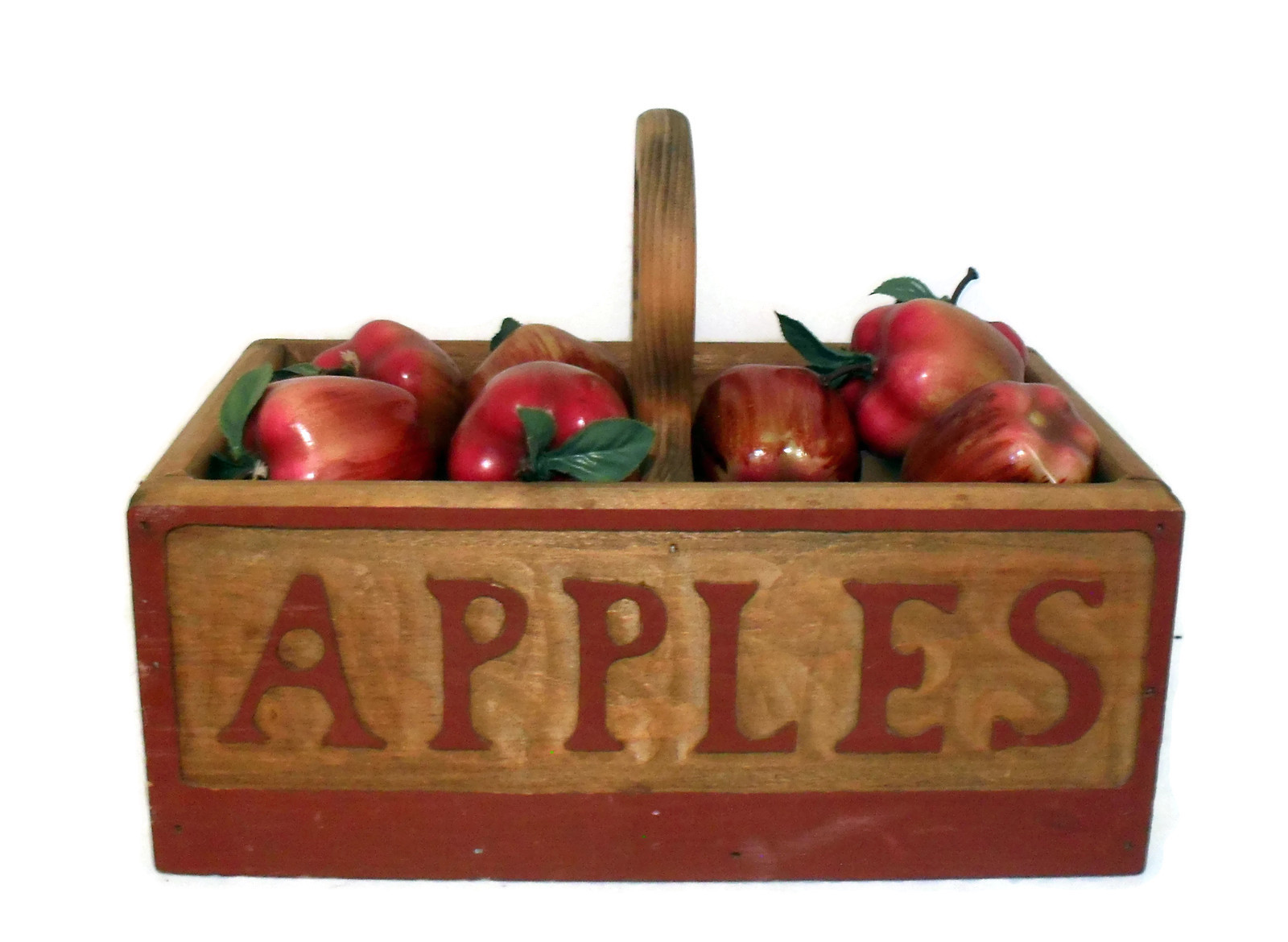 Wood Apple Basket Vintage Handmade Baskets