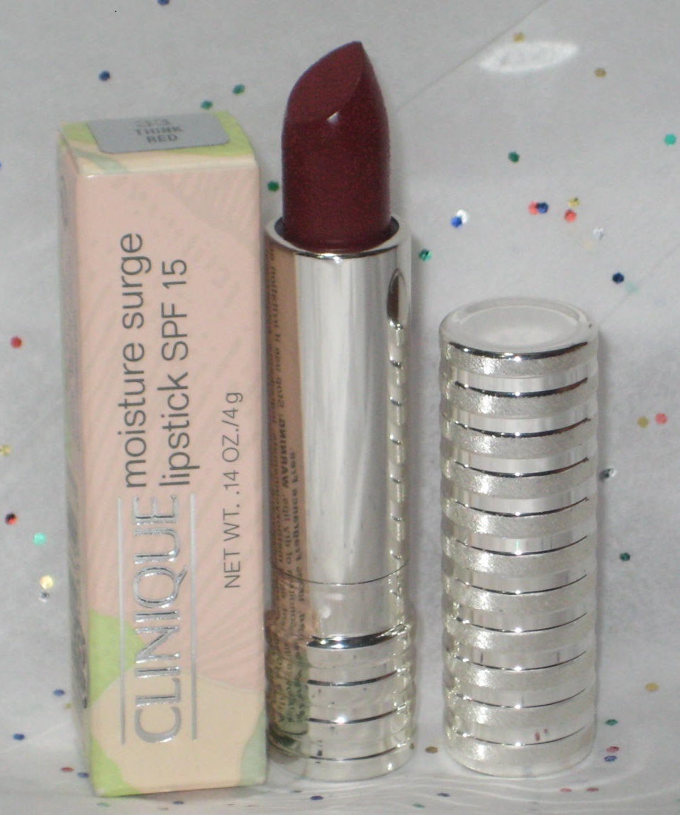 Clinique Moisture Surge Lipstick in Think Red Discontinued Lipstick