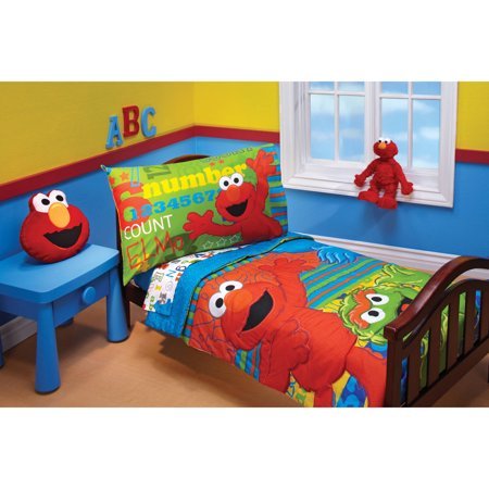 Toddler Bedding Bedroom Bundle Set,Sesame Street Elmo Room in Box ...