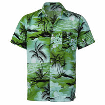 Men's Hawaiian Tropical Luau Aloha Beach Party Button Up Casual Dress Shirt image 12