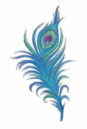 Custom and Unique Fancy Feather Collection[Peacock Feather in Watercolor] Embroi