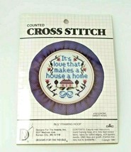 VTG Sweet Home Counted Cross Stitch Kit - It&#39;s Love That Makes...5&quot; Fram... - $11.14