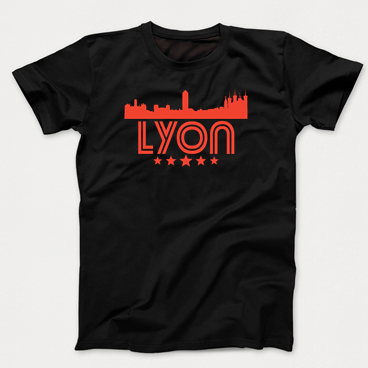 Lyon France Skyline Retro Style Kids T-Shirt - T-Shirts
