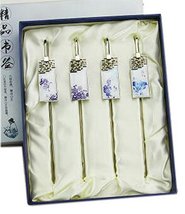 [4/Group]Chinese Blue and White Porcelain Metal Bookmark, Great Gift - $22.77