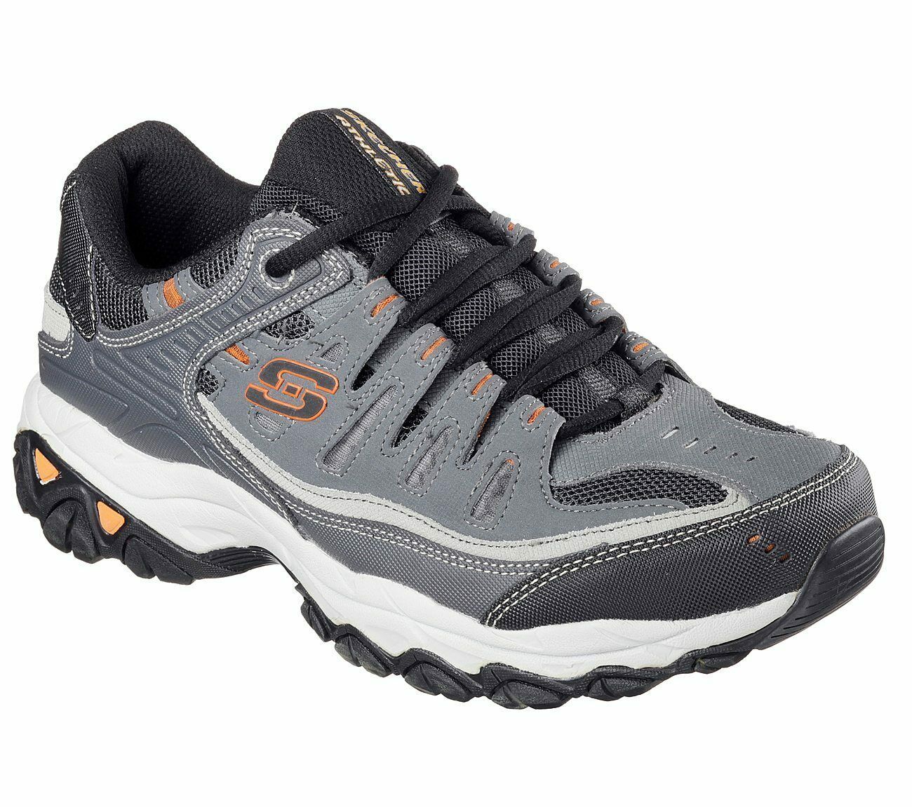 Skechers Charcoal Gray Shoes 4E Wide Width Men Memory Foam Comfort ...