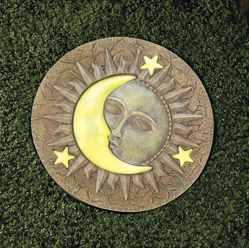 Sun and Moon Glowing Stepping Stone Garden Outdoor Decor Stepping Stones
