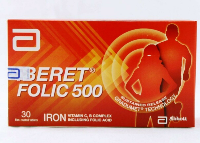 Abbott Iberet Folic 500 30's Iron Vitamin C, B Complex Including Folic Acid - $45.90