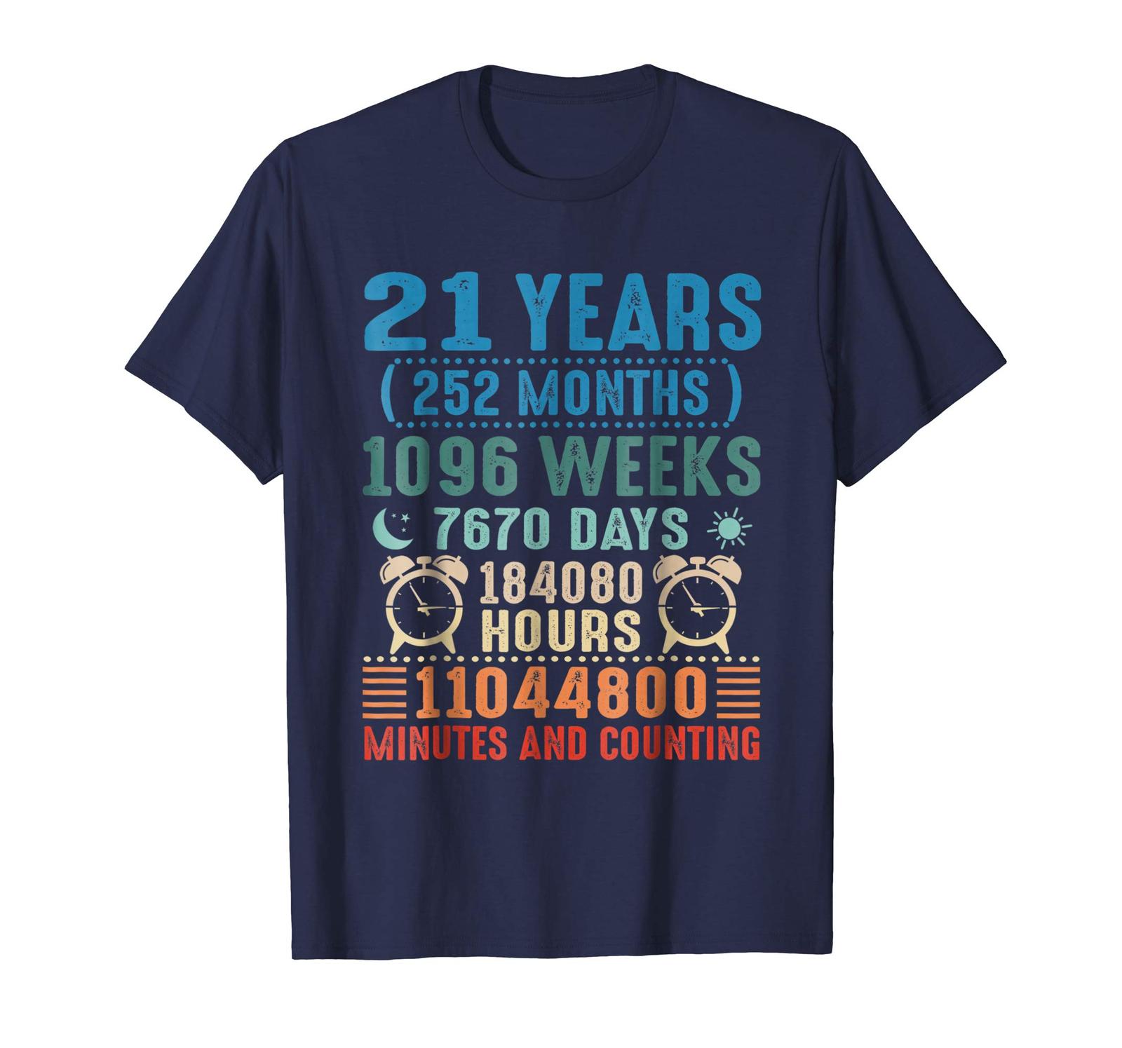 Dad Shirts - 21 Years Old Shirt - 21st Birthday Vintage 252 Months Gift ...