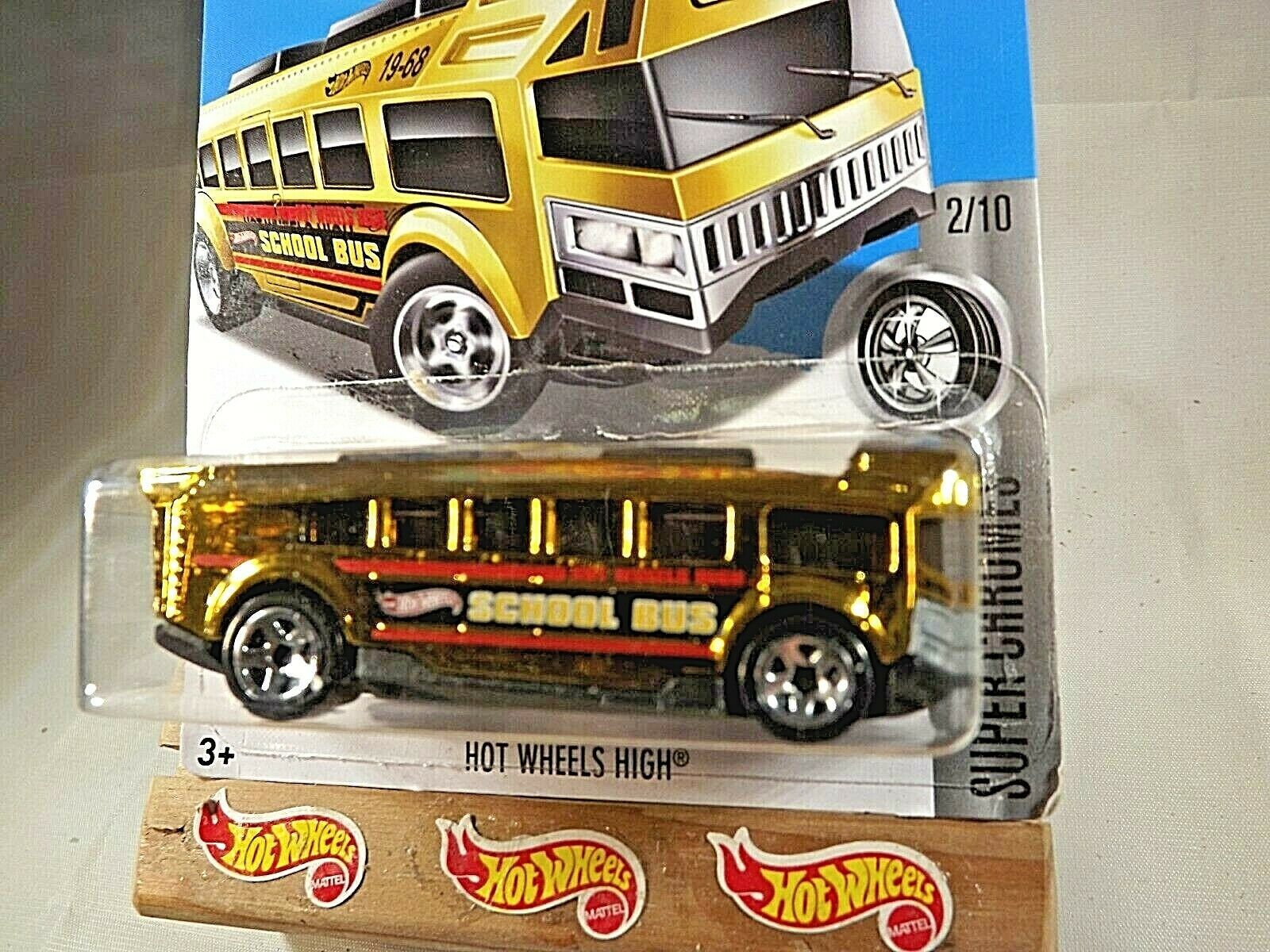 2016 Hot Wheels #37 Super Chromes 2/10 HOT WHEELS HIGH Bus Gold w/5