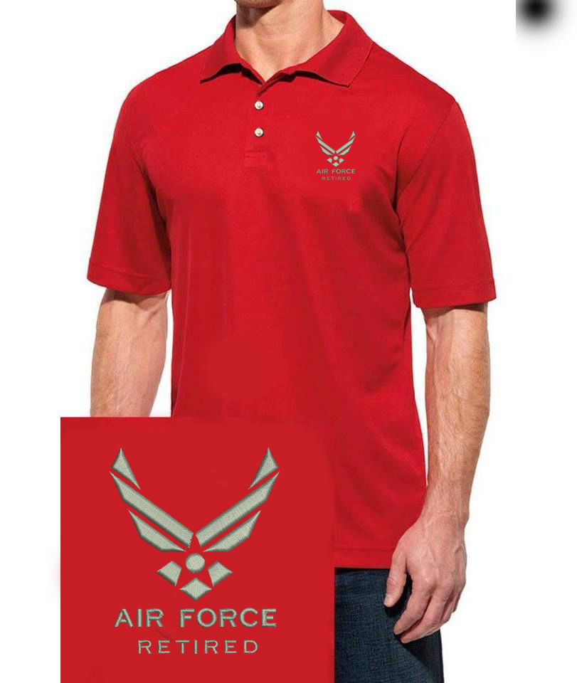 usaf retired polo shirts