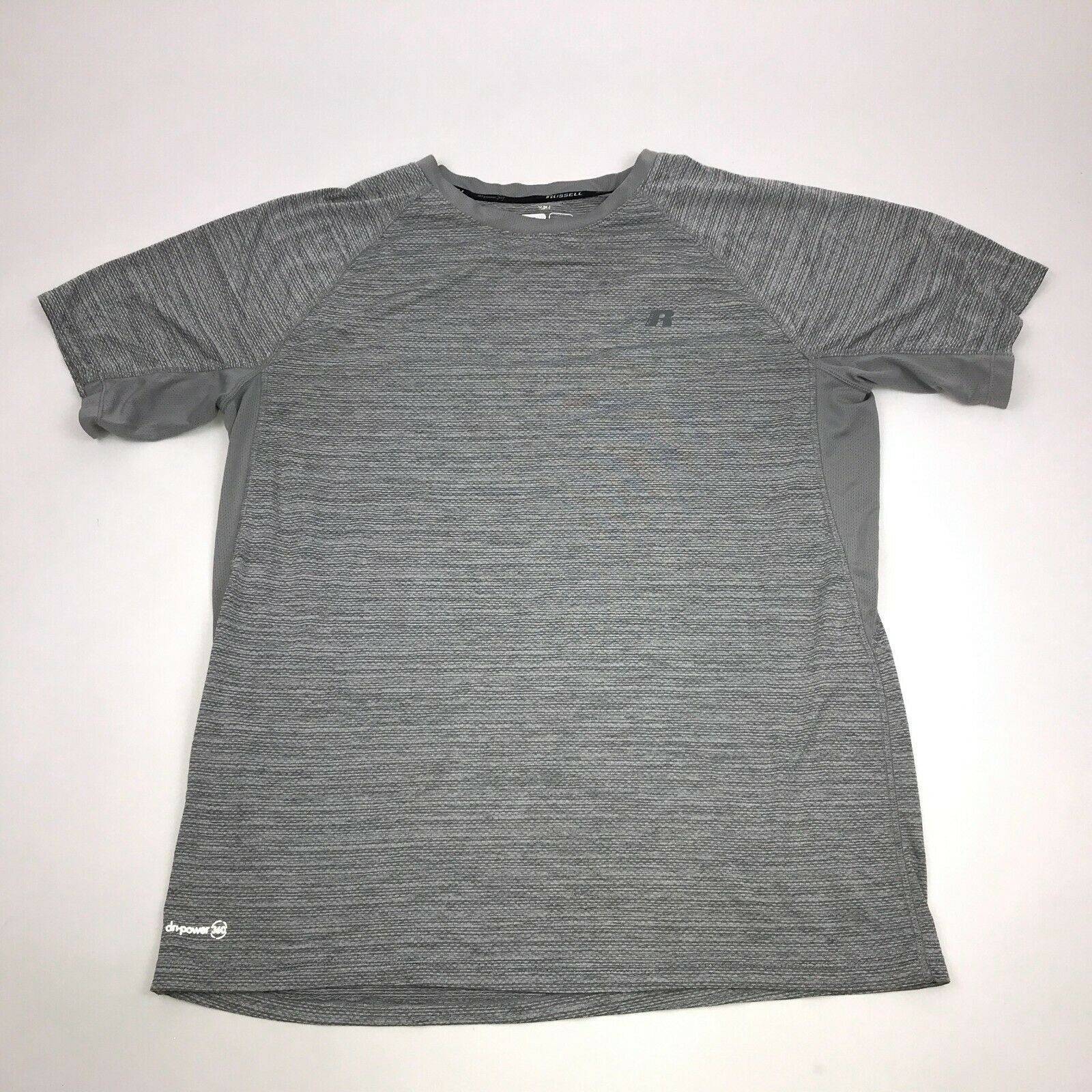 Russell Dry Fit Gym Shirt Men's Size Large 42-44 Regular Fit Gray Dri ...