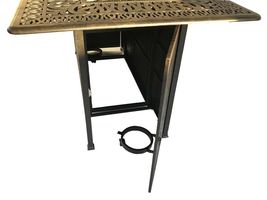Outdoor propane fire pit table Elisabeth bar stools cast aluminum furniture image 8