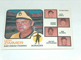 1973 73 topps 12 don zimmer coach coach san diego padres mlb card EX + - $7.92