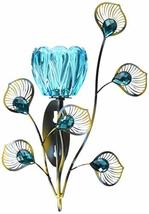 Zings &amp; Thingz 57073537 Peacock Flower Wall Sconce, Blue - $32.31
