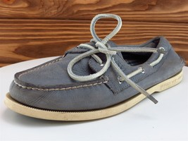 SPERRY Top-Sider Sz 7 Boat Shoe Gray Leather Men Lace Up  Medium (D, M) - $25.73