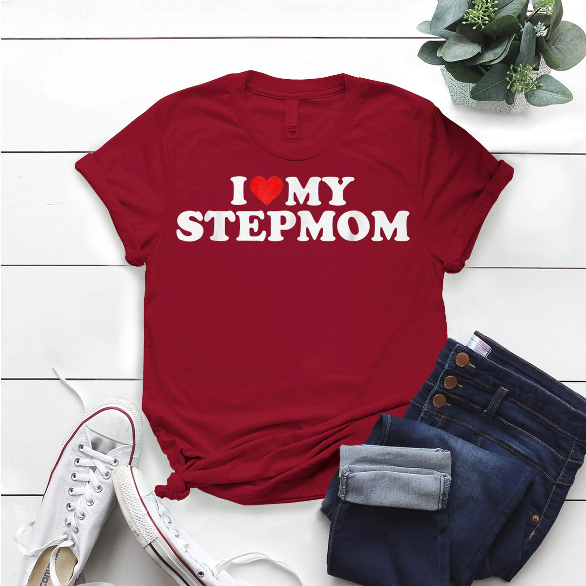 I Love My Stepmom Heart My Step Mom T Shirt Birthday Funny Ideas T Vintage T Shirts