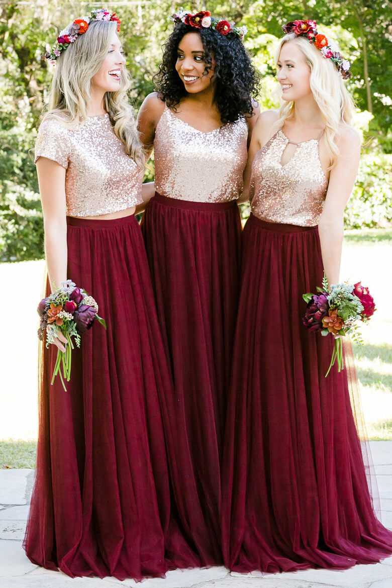 burgundy tulle dress