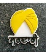 SIKH Punjabi Yellow Turban Sardari Singh Khalsa ACRYLIC Adhesive Sticker... - $5.36