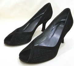 Stuart Weitzman Classic Heels Shoes Size-9M Black Leather/Suede - $49.97