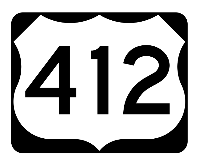 Primary image for US Route 412 Sticker R2198 Highway Sign Road Sign