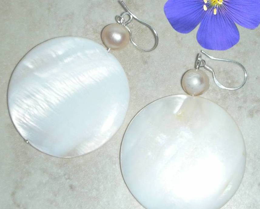 Primary image for Genuine Mother Of Pearl Earrings 
