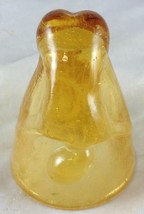 AMBER SWIRL GLASS BOTTOMS UP ART DECO NUDE LADY BENT OVER BAR WARE SHOT GLASS