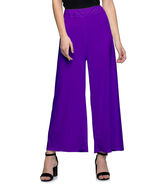 Women&#39;s Casual Wide Leg Solid Color Mid Rise Loose Fit Palazzo Pants (Pu... - $7.99