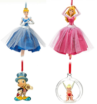 Disney Store Christmas Ornament Aurora Cinderella Tinker Jiminy Cricket 2012 New - $44.95