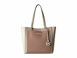 NEW MICHAEL KORS PINK WHITE LEATHER HAND BAG TOTE $298 - $199.99