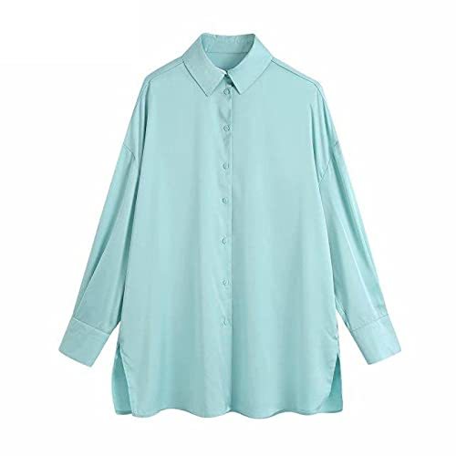 Simply Solid Color Soft Satin Smock Blouse Office Ladies Business Casual Shirt C