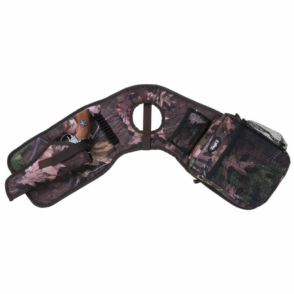TOUGH1 HORSE SADDLE HORN BAG WITH GUN HOLSTER IN TOUGH TIMBER Saddle Bags