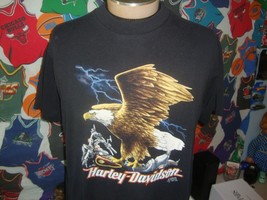 Vintage 90&#39;s 3D Emblem Harley Davidson 1991 Biker T Shirt L  - $89.59