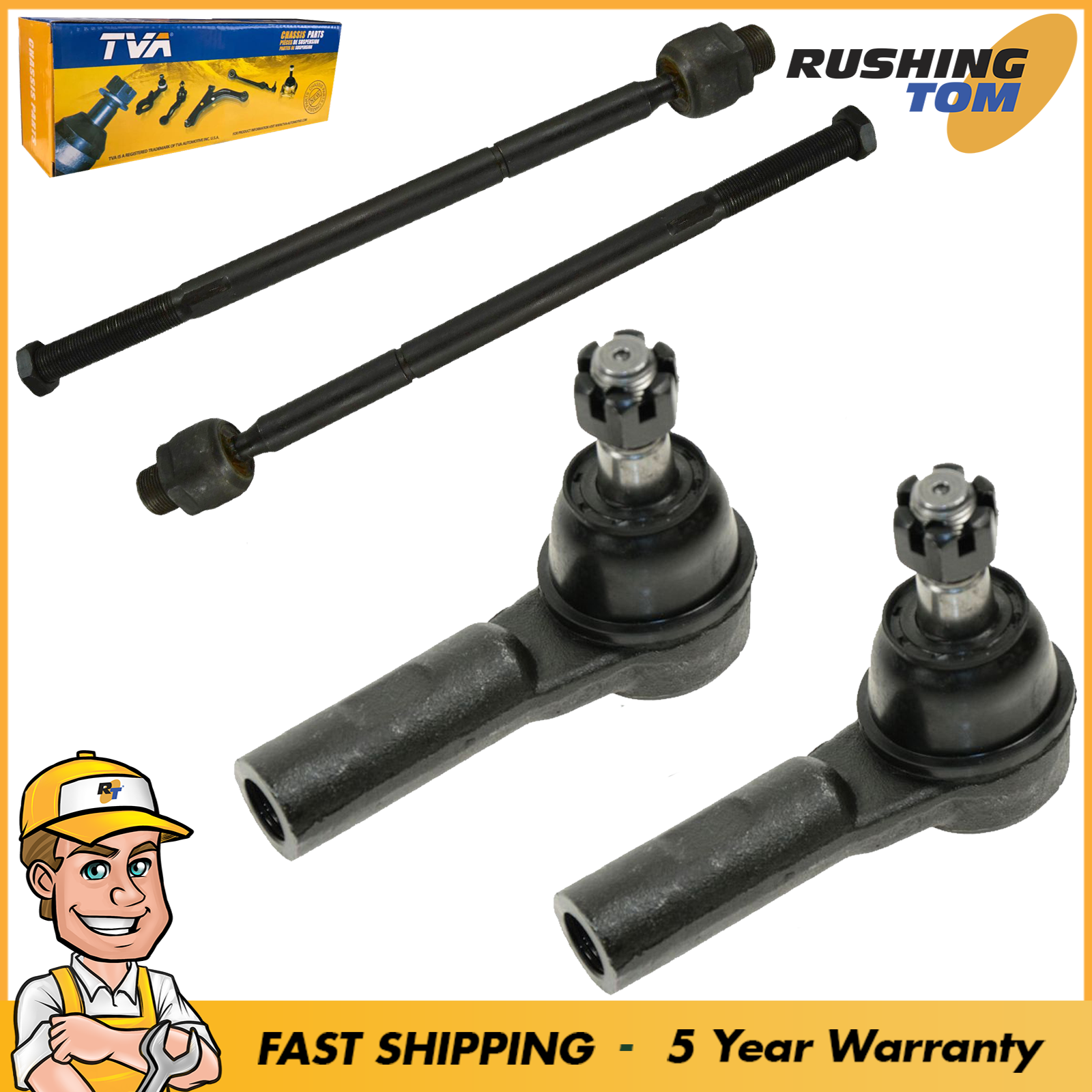 4Pc Kit Front Inner & Outer Tie Rod fits 0612 Dodge RAM 1500 Tie Rod