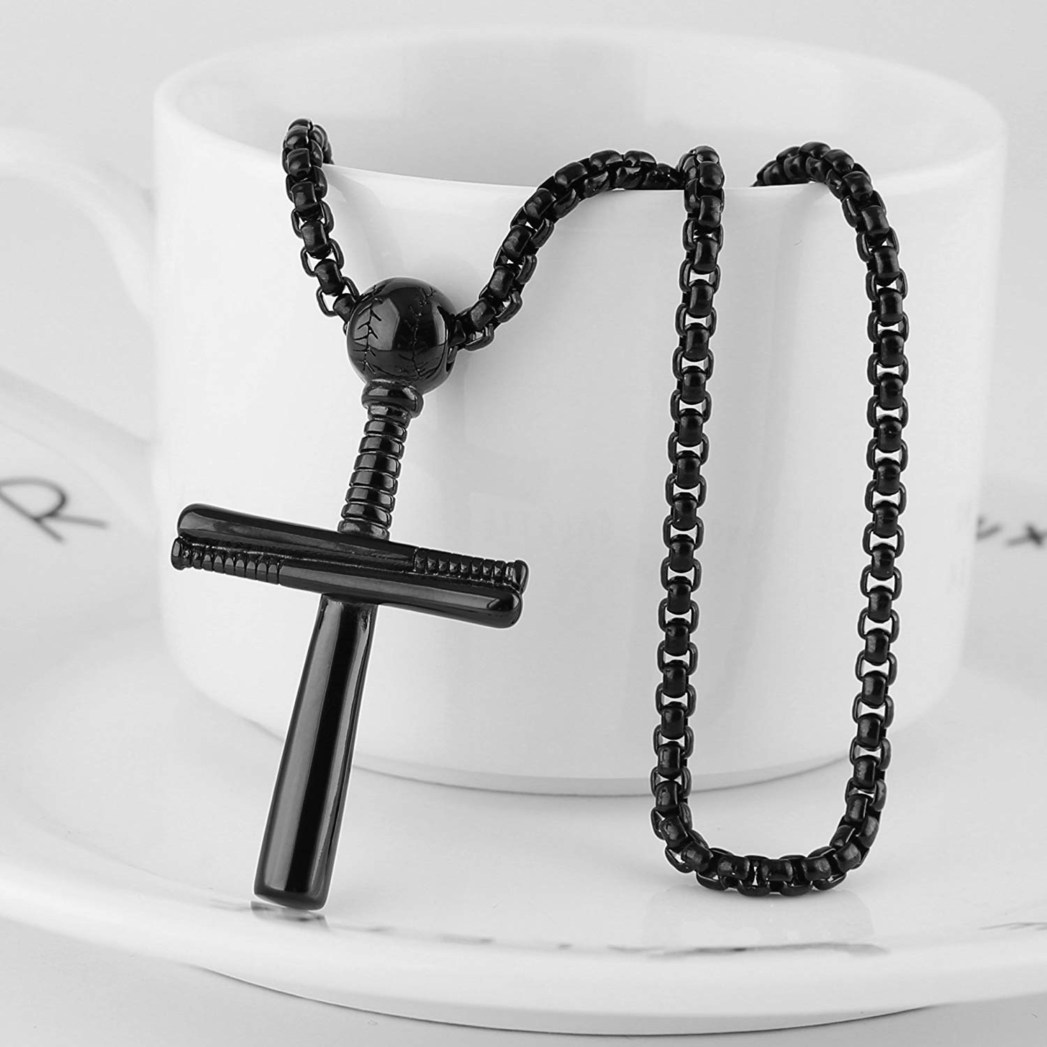 HZMAN Athletes Cross Necklace by Pendant Sports Stainless Steel