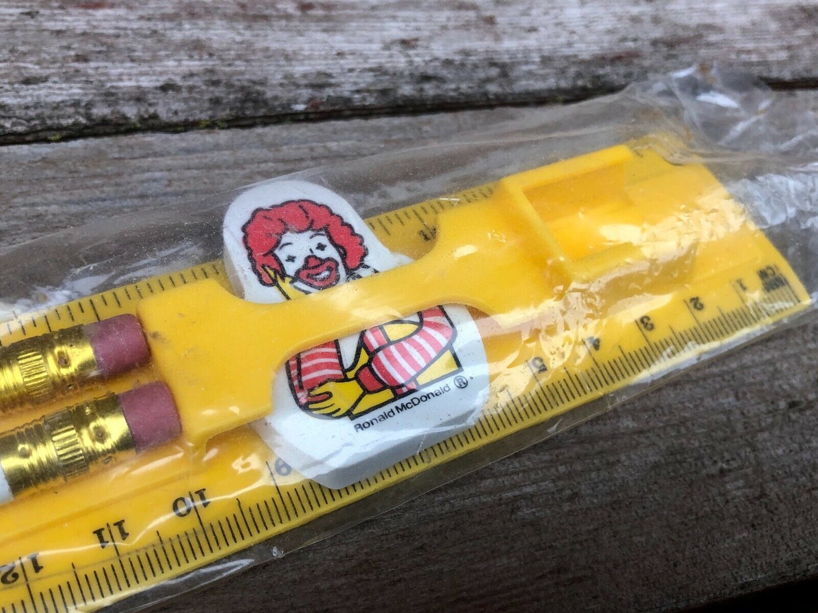 VTG McDonald's Pencil & 2 Erasers Happy Meal Ronald 1999 1997 Restaurant Unused 