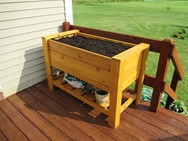 Infinite Cedar Elevated Planter Box with Shelf 48 in - $164.00