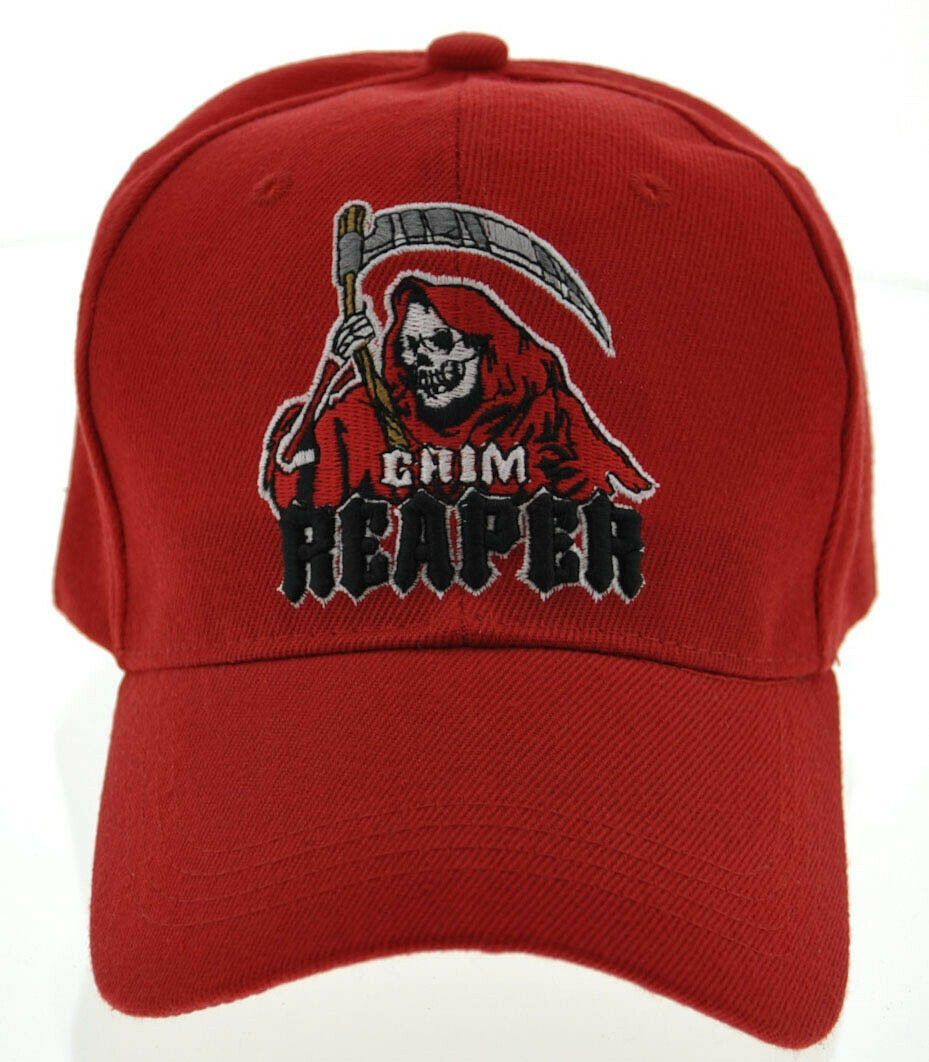 NEW! GRIM REAPER BALL CAP HAT RED Men's Hats