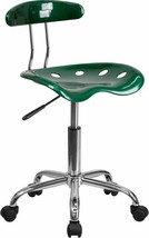 Durable Vibrant Green &amp; Chrome Swivel Task Office Chair w/Tractor Seat - $107.58