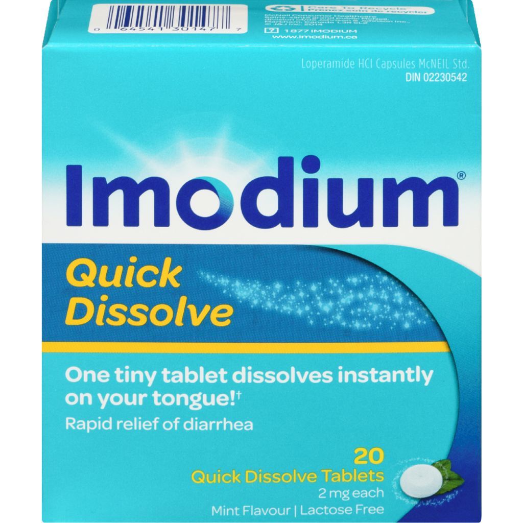 Imodium Quick Dissolve Mint Flavoured Tablets 2 x 20 Canada Digestion & Nausea