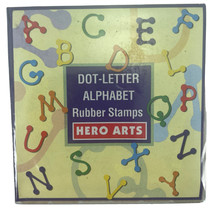 Dot Letter Alphabet Rubber Stamp Set 30 pc Hero Arts New Sealed Vintage 1997 - $14.48