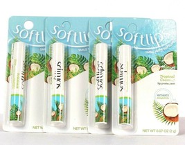 4 Count Softlips 0.07 Oz Tropical Coconut Hydrate Delightfully Lip Protectant