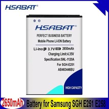 HSABAT 2650mAh AB463446BU Battery for Samsung SGH E251 E258 E350 E428 E500 E900  - $16.27