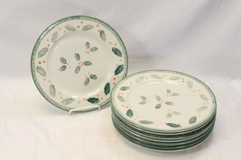 Montgomery Ward Holly Xmas Dinner Plates 10.5&quot; Lot of 8 - $61.73