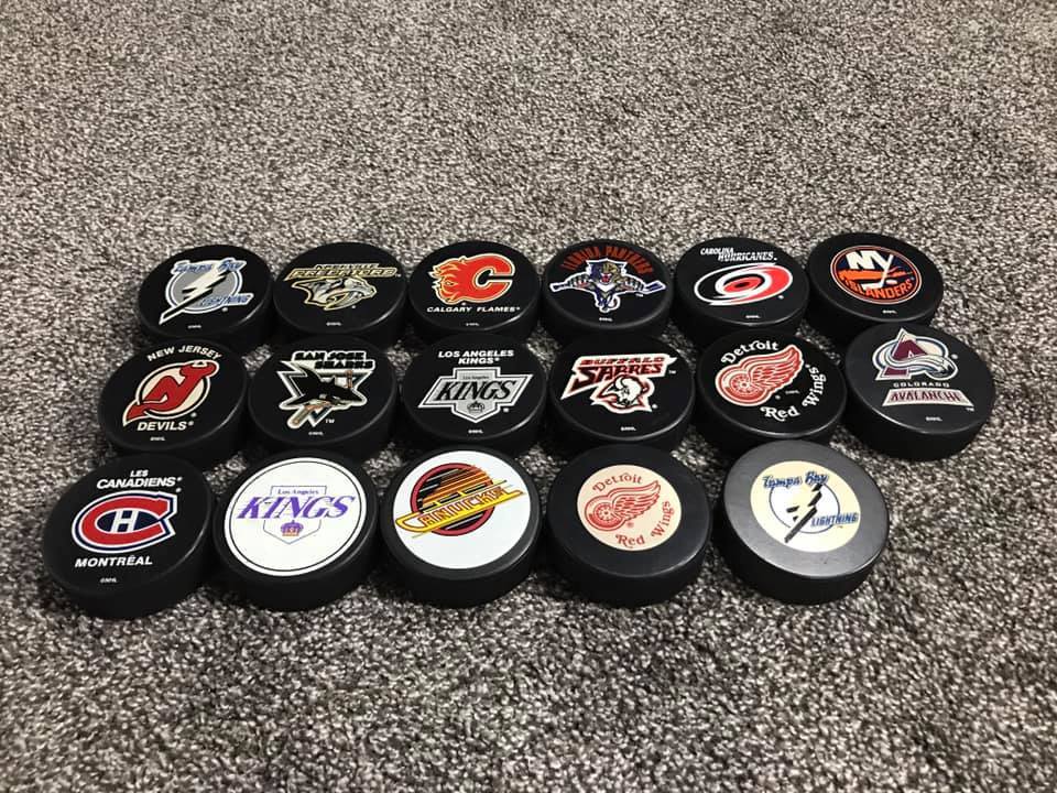 NHL Licensed Official Hockey Pucks Pick your team! Free Shipping