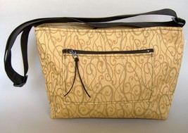 Gold Fabric Tote Purse Handcrafted Handbag Unique Shoulder Bag Adjustabl... - $74.00
