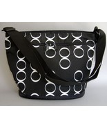 Black White Infinity Handmade Bag Messenger Bucket Handbag Purse - $87.00